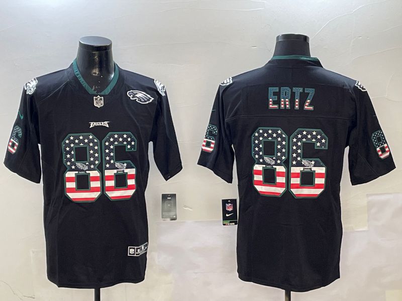 Men Philadelphia Eagles #86 Ertz Black National Flag 2025 Nike Limited NFL Jersey style 2114